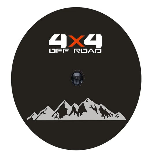 Spare Tire Cover for Jeep Wrangler with Backup Camera Hole, 4x4 Off-Road Paw PU Leather, 15 to 18 in, Plain Black or 19 Prints