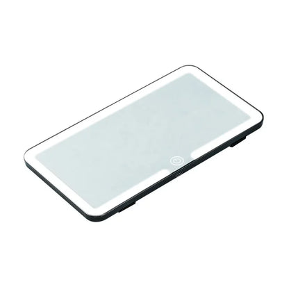 Car Sun Visor Vanity Mirror with LED Lights, Touch Control and Adjustable Brightness, Rechargeable, Elastic Strap Mount, White