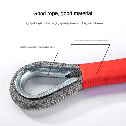 Heavy Duty Tow Strap with Steel U Hooks, 3, 5 or 10 Ton Rating, 3 to 7 m Long, Emergency Towing Rope for Cars and SUVs
