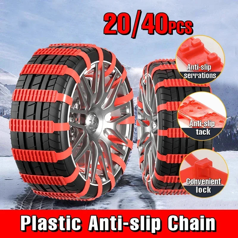 Plastic anti-slip chain ties