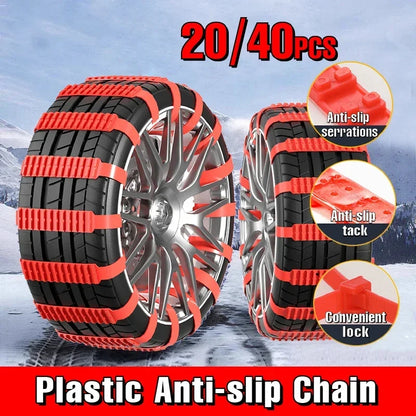 Plastic anti-slip chain ties