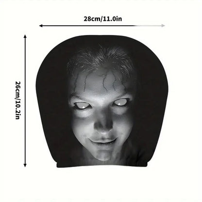 Halloween Horror Face Car Headrest Covers, Set of 2 Universal Elastic Printed Seat Headrest Sleeves for Dust Protection