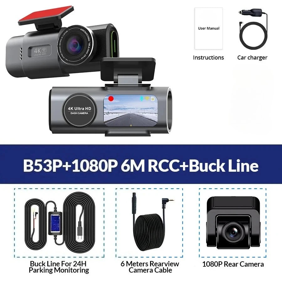 Package with rear camera B, 6 m cable and hardwire kit