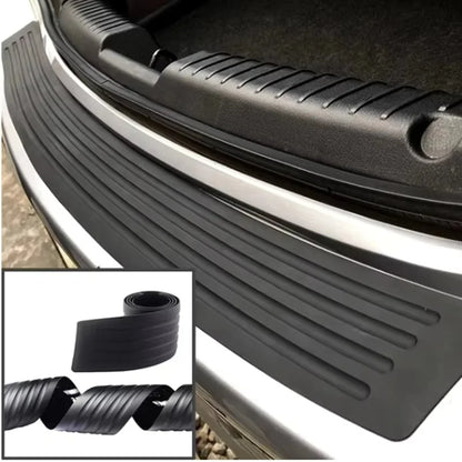 Universal Rear Bumper Guard Strip, Black PVC Rubber Trunk Sill Protector with Double-Sided Adhesive, 35 or 41 Inch Long