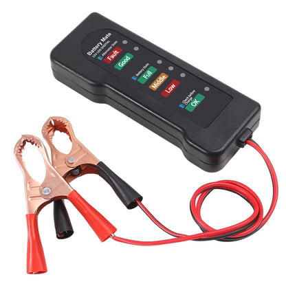 12V Car Battery and Alternator Tester, 6 LED Battery Checker for Charge Level and Charging System