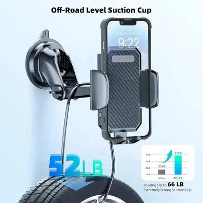Car Phone Mount with Suction Cup and Telescopic Arm, Dashboard or Windshield Holder for 4 to 7 in Phones