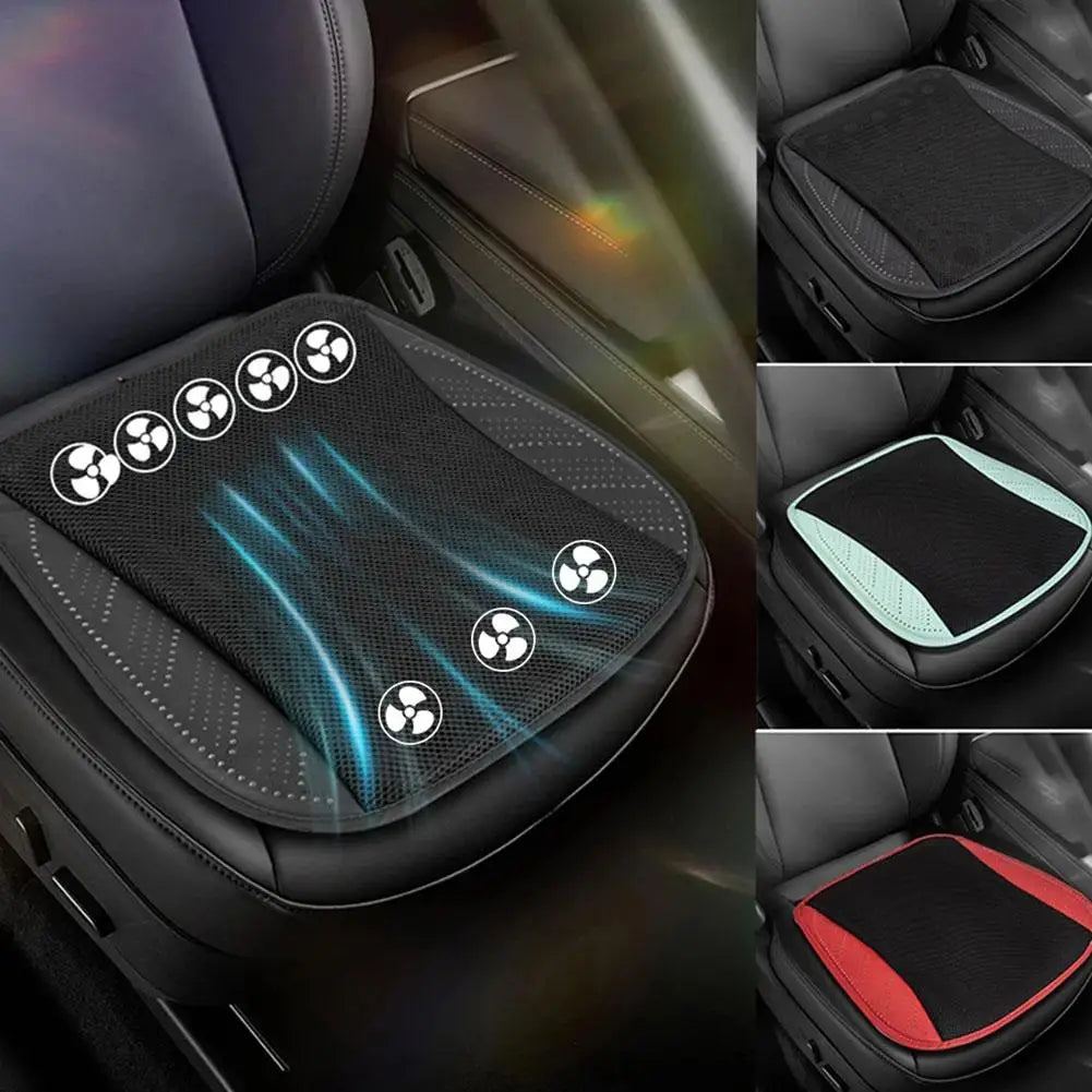 USB Cooling Seat Cushion with 5 or 8 Fans, 3 Speed Ventilated Seat Pad for Car, Home or Office Chair, 16.9 x 16.9 Inch