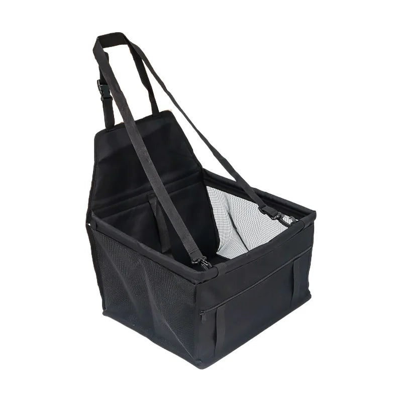 Foldable Pet Car Seat Basket and Travel Bag for Dogs and Cats, Stable Structure, Polyester, 9 Color Options
