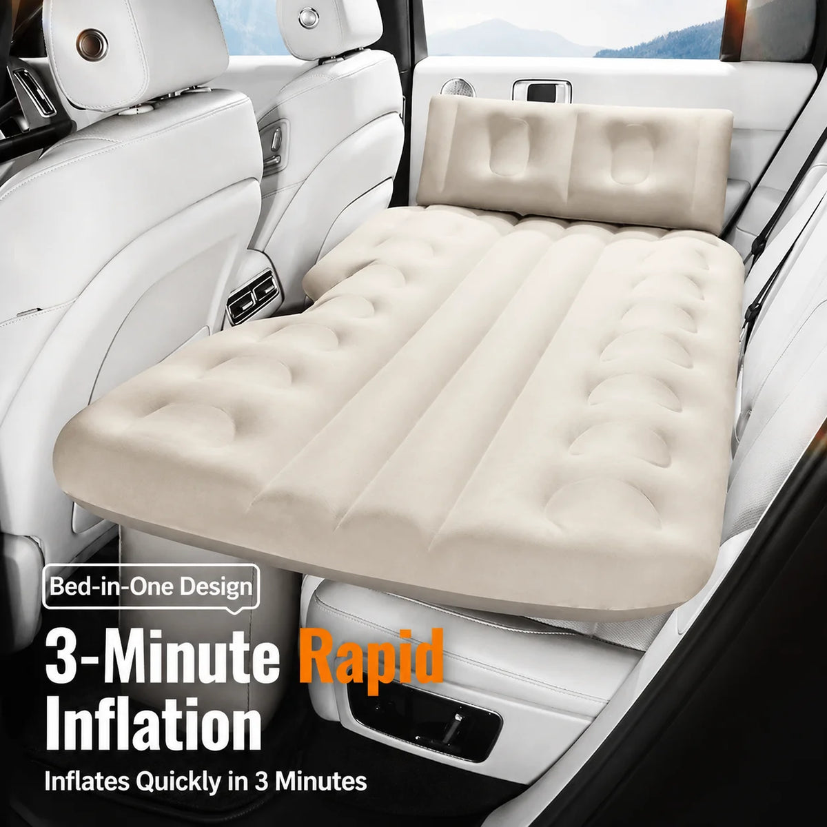 Car air mattress inflates in about 3 minutes