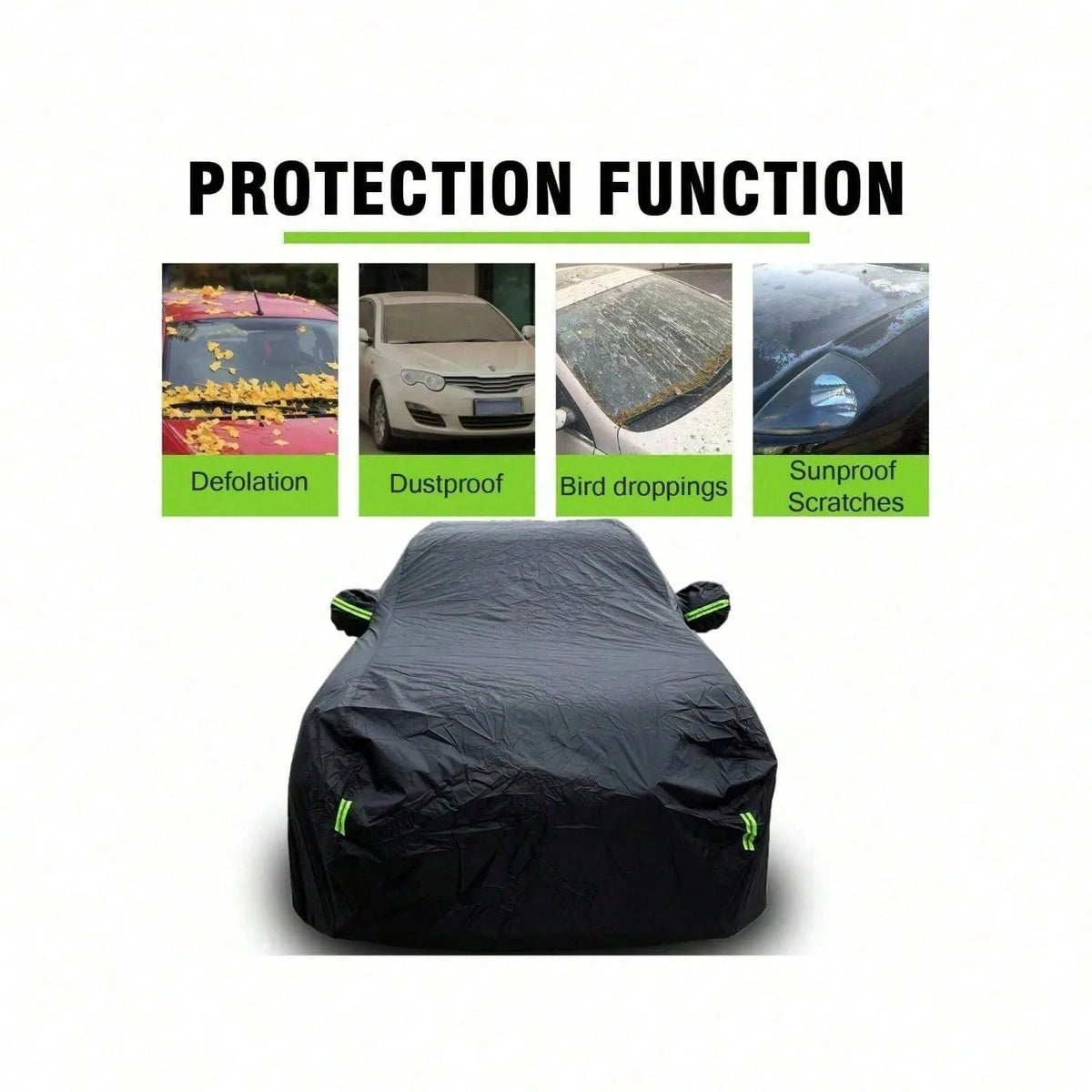 Car cover protecting against falling leaves, dust, bird droppings and sun