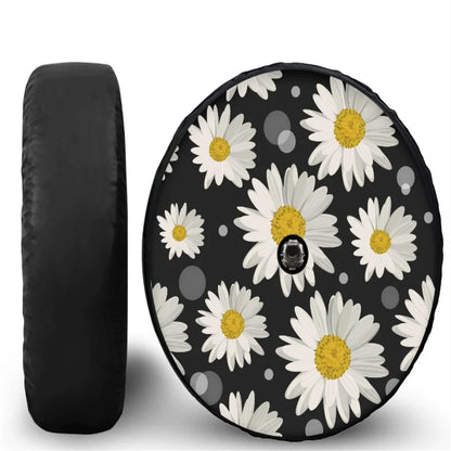 Spare Tire Cover for Jeep Wrangler with Backup Camera Hole, Sunset 4x4 Off-Road PU Leather, 15 to 18 in, Plain Black or 16 Prints