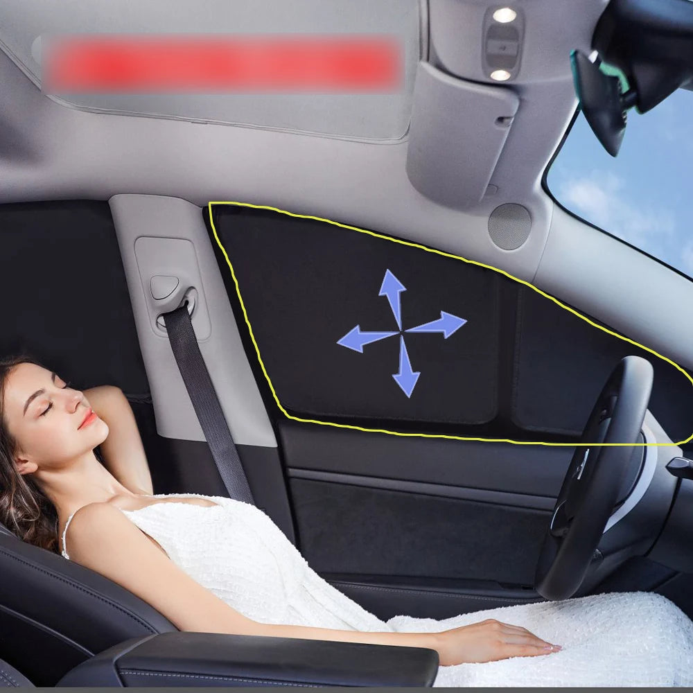 Privacy Sun Shades for Tesla Model Y 2021-2024 and Juniper 2025, Windshield, Rear and Side Window Shades, Single Pieces to 8-Piece Set