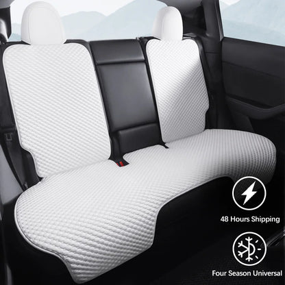 Ice Silk Seat Cushions for Tesla Model Y 2020-2024 and Model 3 2017-2023, Breathable Front or Rear Seat Pads, Black or White