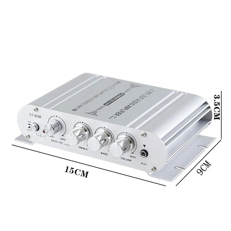 Mini amplifier size: about 15 x 9.1 x 3.7 cm