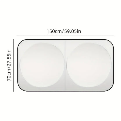 Twist-fold windshield sun shade size: 59 x 27.6 in (150 x 70 cm)