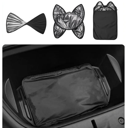 Glass Roof Sunshade for Tesla Model Y Juniper and Model 3 Highland, 2-Piece Ice-Cooling Shade with Clips and Storage Bag, Black or Gray