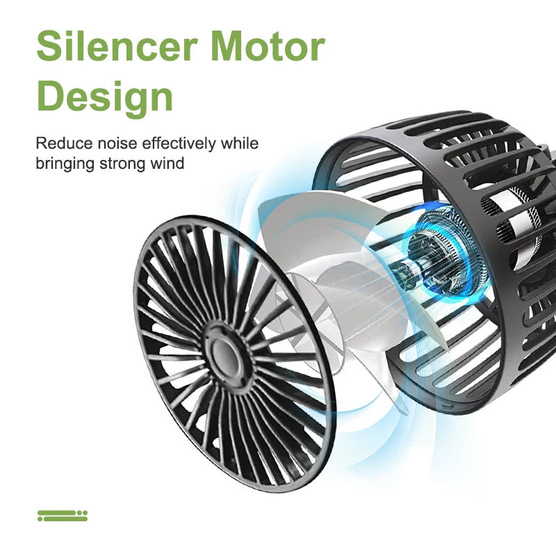 Dual Head Car Fan for Headrest, 3 Speed USB Seat Back Cooling Fan with Flexible Silicone Neck, 360 Degree Adjustable, 4 Colors