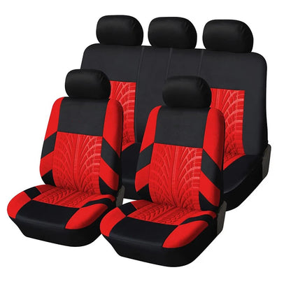 Red full seat cover set, 9 pieces