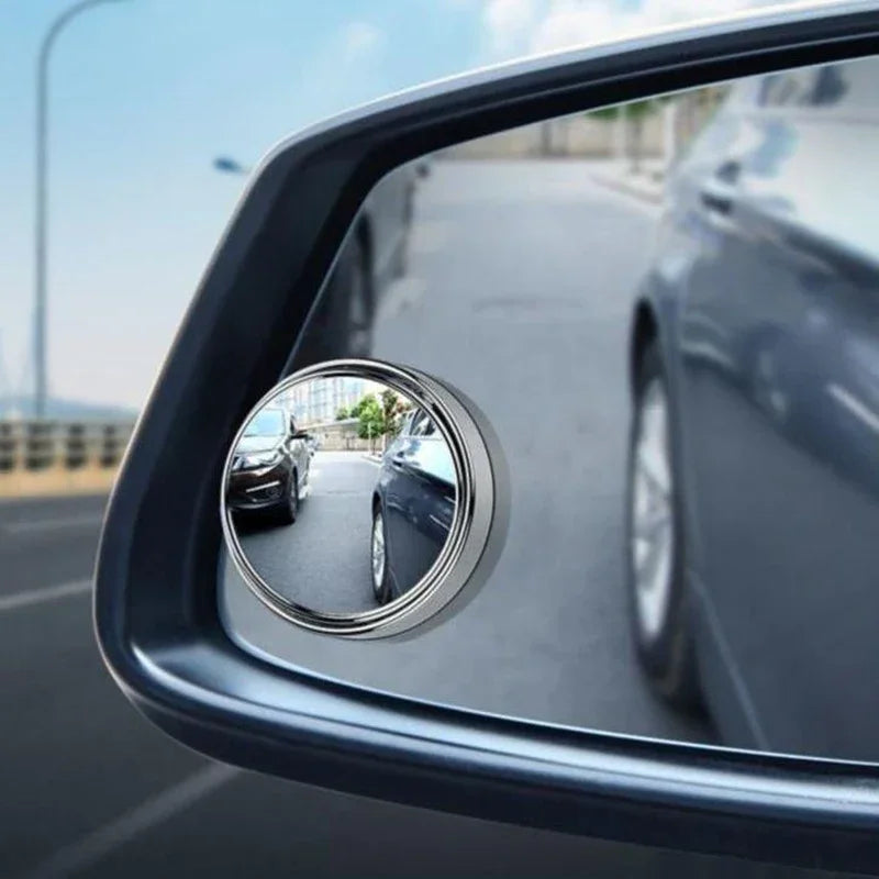 Round Blind Spot Mirrors, 2 Pack, 2 Inch HD Glass Convex Mirrors with 360 Degree Swivel, Stick-On for Car Side Mirrors