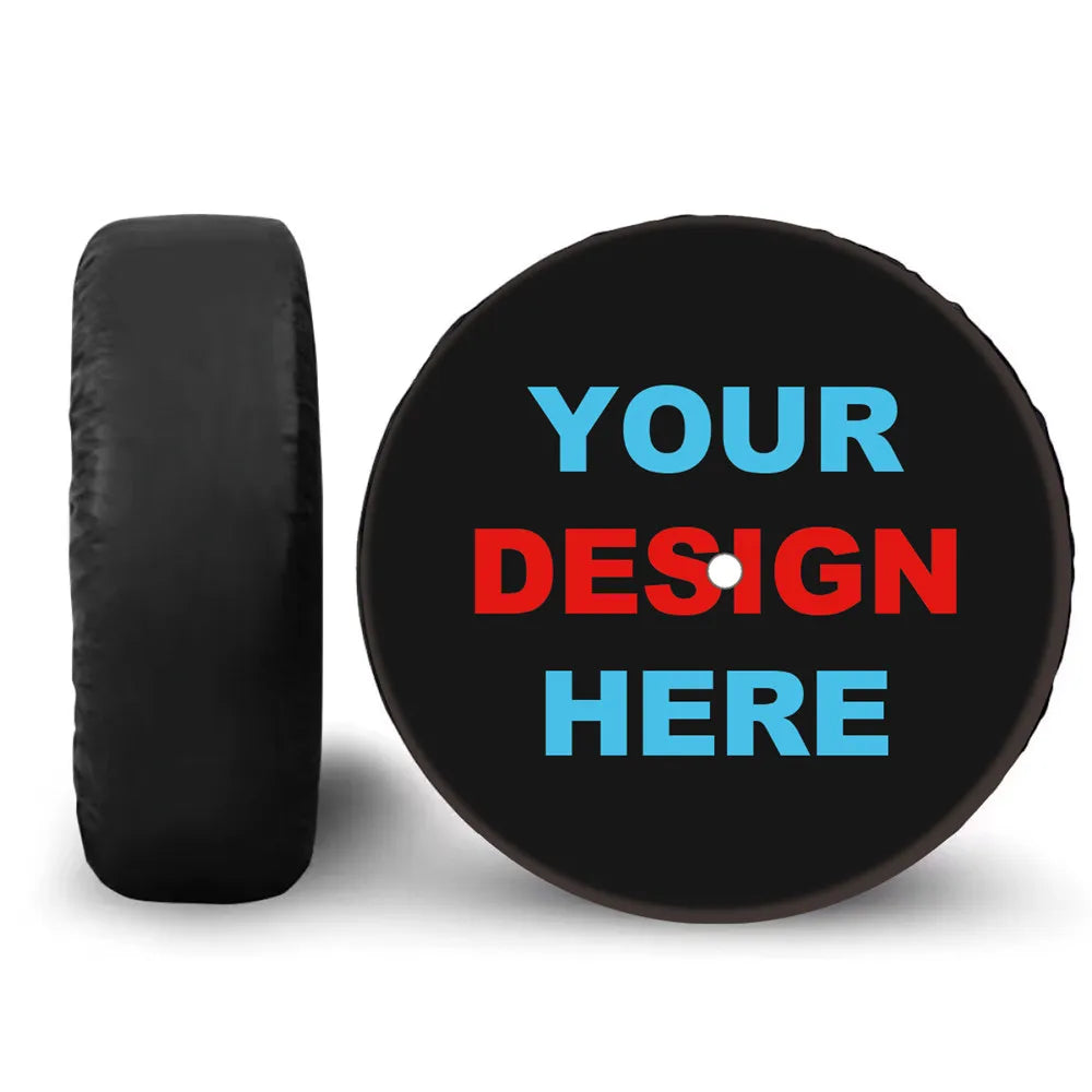 Spare Tire Cover for Jeep Wrangler with Backup Camera Hole, Sunset 4x4 Off-Road PU Leather, 15 to 18 in, Plain Black or 16 Prints