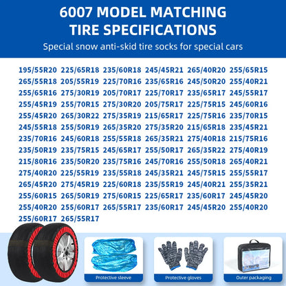 Model 6007 tire size list