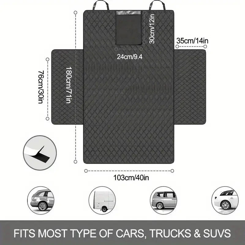 Waterproof Dog Cargo Liner for SUV Trunks, Nonslip and Wear Resistant Trunk Protector with Adjustable Straps, Easy to Install