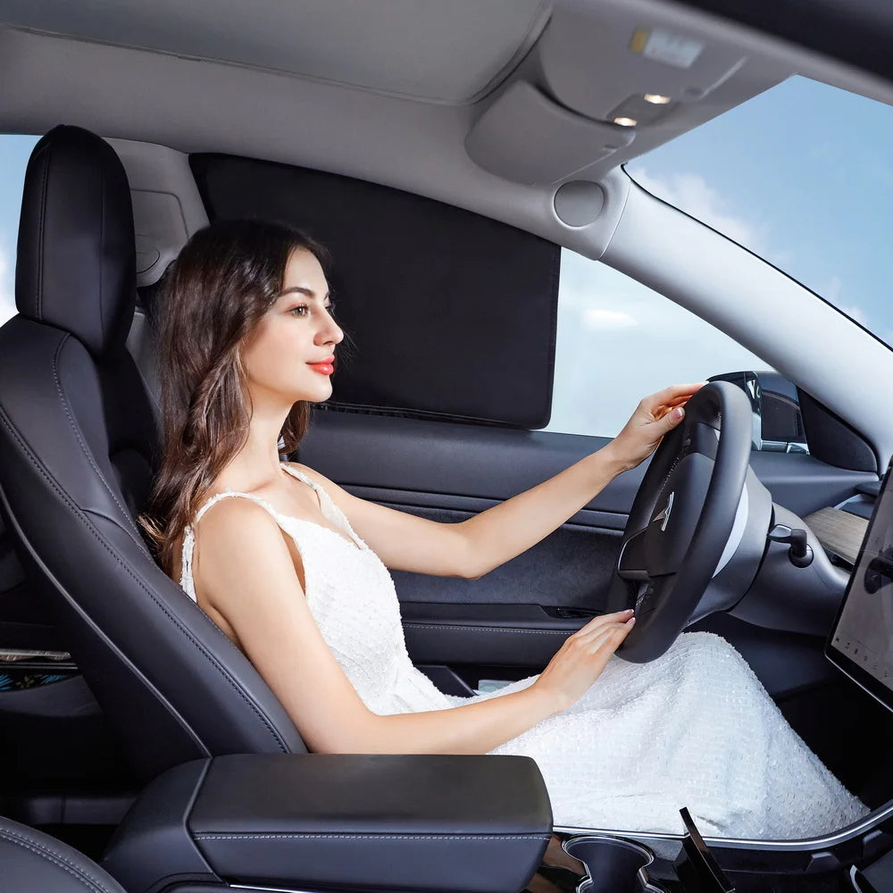 Privacy Sun Shades for Tesla Model 3 2019-2026 Including Highland, Oxford Cloth Windshield and Side Window Shades, 1 to 8 Pieces