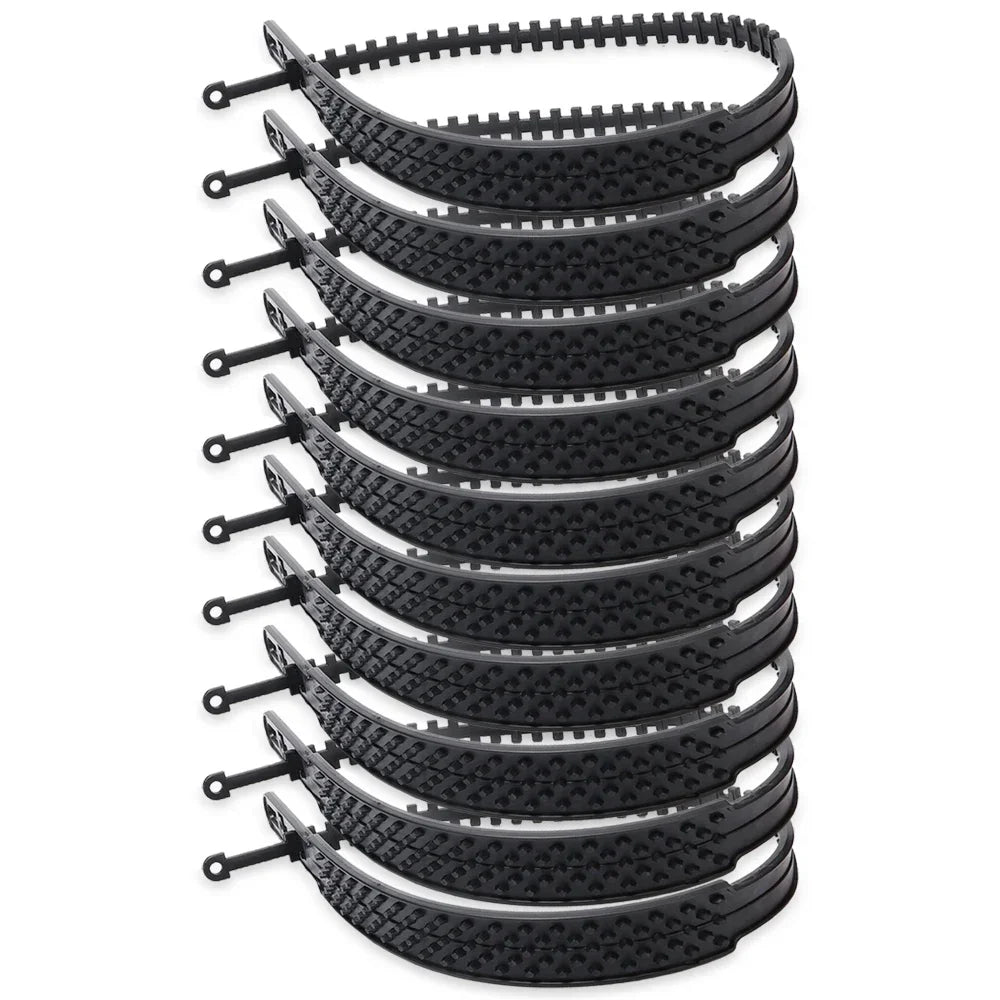 Pack of 10 black snow chain straps