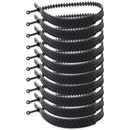 Pack of 10 black snow chain straps