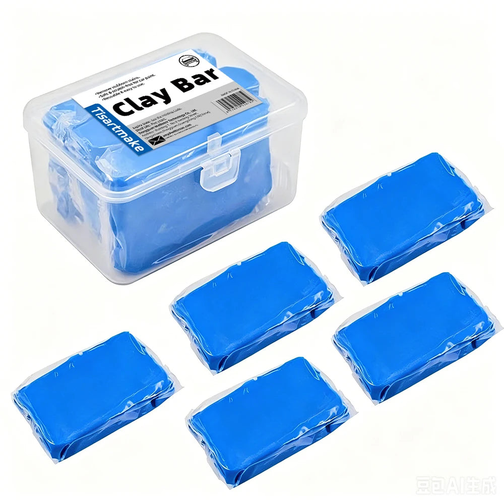 Car Detailing Clay, 400 g or 500 g in a PVC Storage Box, for Paint, Glass, Headlights, Wheels and Chrome