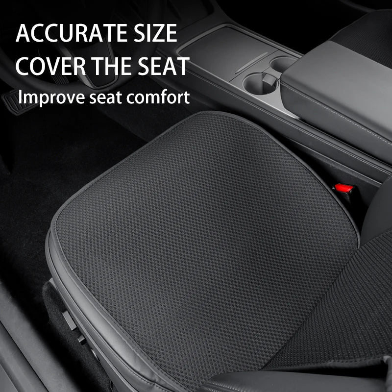 Ice Silk Seat Cushions for Tesla Model 3 and Model Y, Breathable Knit Front or Rear Seat Pads, Black or White