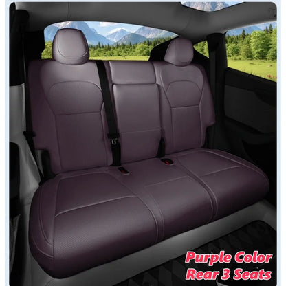 Full-Wrap Seat Covers for Tesla Model Y Juniper and Model 3 Highland 2024-2026, Front or Rear Half Set with Armrest Cover