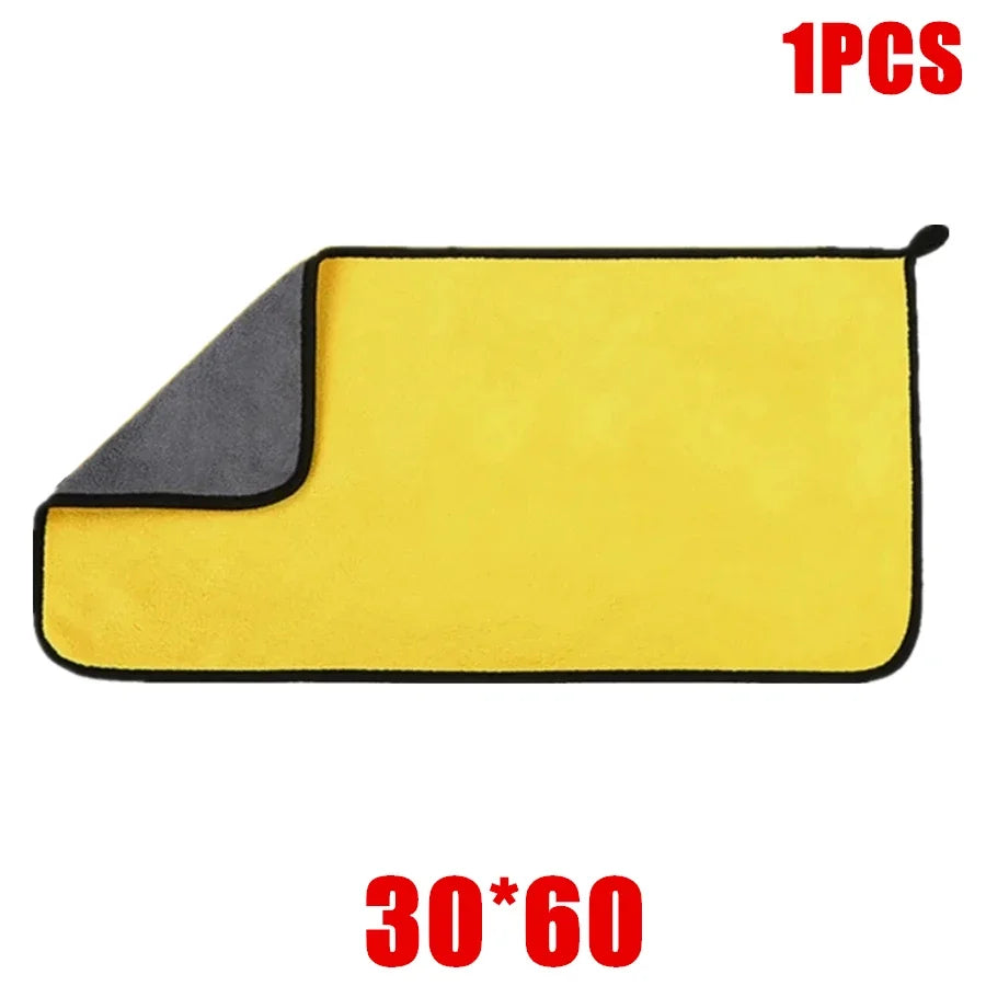 Microfiber Car Drying Towels, Thick Double Layer Cleaning Cloths, 12 x 12 or 12 x 24 Inch, 1 to 10 Pack