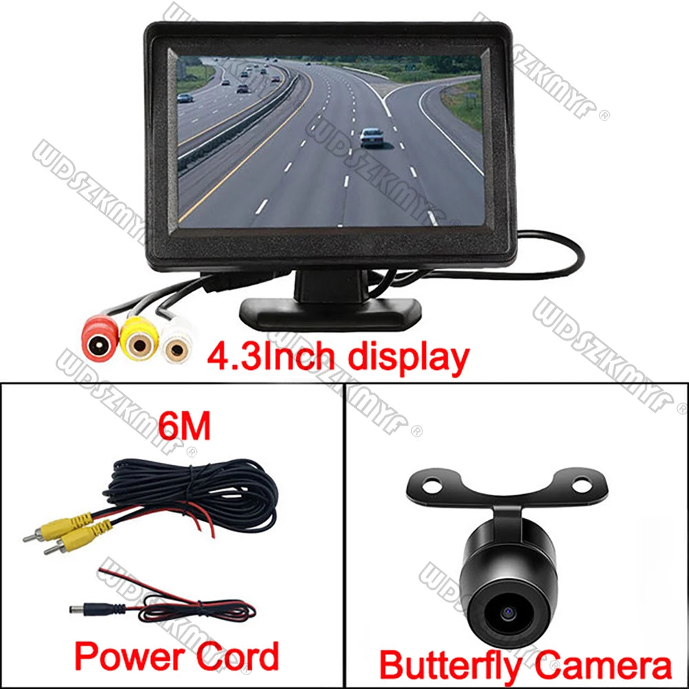 4.3 inch monitor with butterfly camera, video cable and power cord