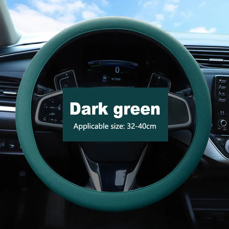 Dark green silicone steering wheel cover