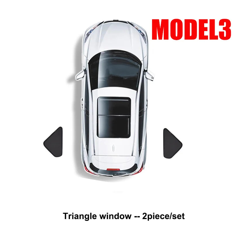 Privacy Sun Shades for Tesla Model 3 2019-2026 Including Highland, Oxford Cloth Windshield and Side Window Shades, 1 to 8 Pieces