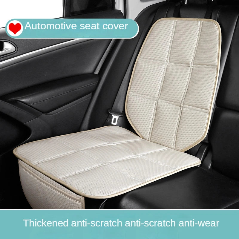 Child Car Seat Protector Mat, Faux Leather Back Seat Pad with ISOFIX Interface, Universal Fit, Black or Beige