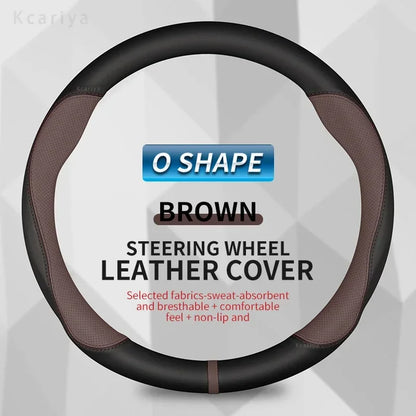 Steering Wheel Cover for Honda Civic 2022-2024, Slip-On PU Leather for Round 14.6-15 in (37-38 cm) Wheels, 5 Colors