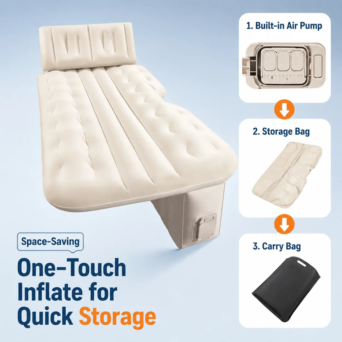 One-touch inflation and quick storage with bags