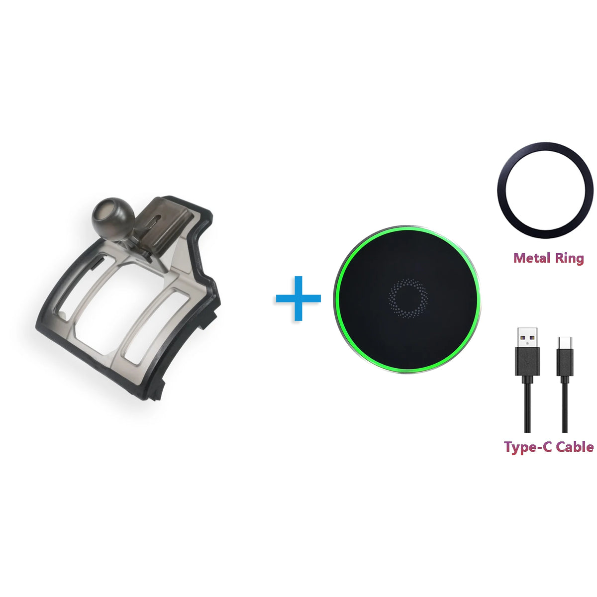 Phone Mount for Toyota RAV4 2019-2025 (XA50), Clear Base That Keeps the Air Vent Free, Clamp Holder or 15W Wireless Charging Holder