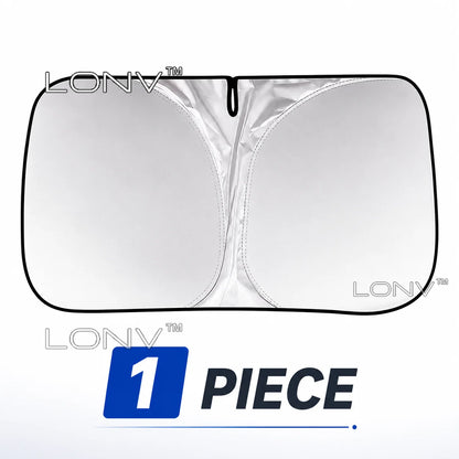Foldable Windshield Sun Shade for Toyota Camry 2025-2027, Silver Front Window Shade with Anti-UV Heat Insulation