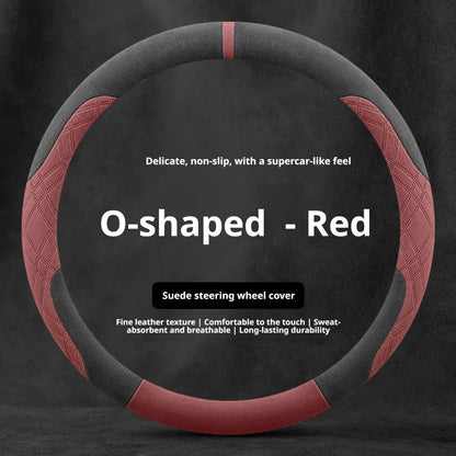 Steering Wheel Cover for Honda Civic, CR-V, Accord, Pilot and Passport, Two-Tone Suede, 15 in (37-38 cm), O or D Shape, 9 Colors