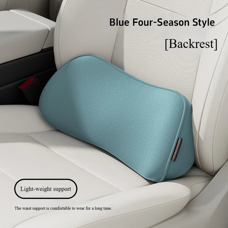 Memory Foam Lumbar Pillow for Car Seats, Curved Lower Back Support with Anti-Slip Design, for Driving and Office Chairs, 6 Colors