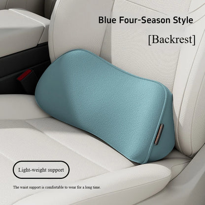 Memory Foam Lumbar Pillow for Car Seats, Curved Lower Back Support with Anti-Slip Design, for Driving and Office Chairs, 6 Colors