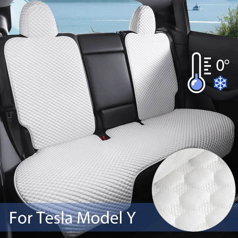Ice Silk Seat Cushions for Tesla Model Y 2020-2024 and Model Y Juniper 2025, Breathable Pads for Front or Rear Seats