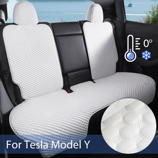 Ice Silk Seat Cushions for Tesla Model Y 2020-2024 and Model Y Juniper 2025, Breathable Pads for Front or Rear Seats