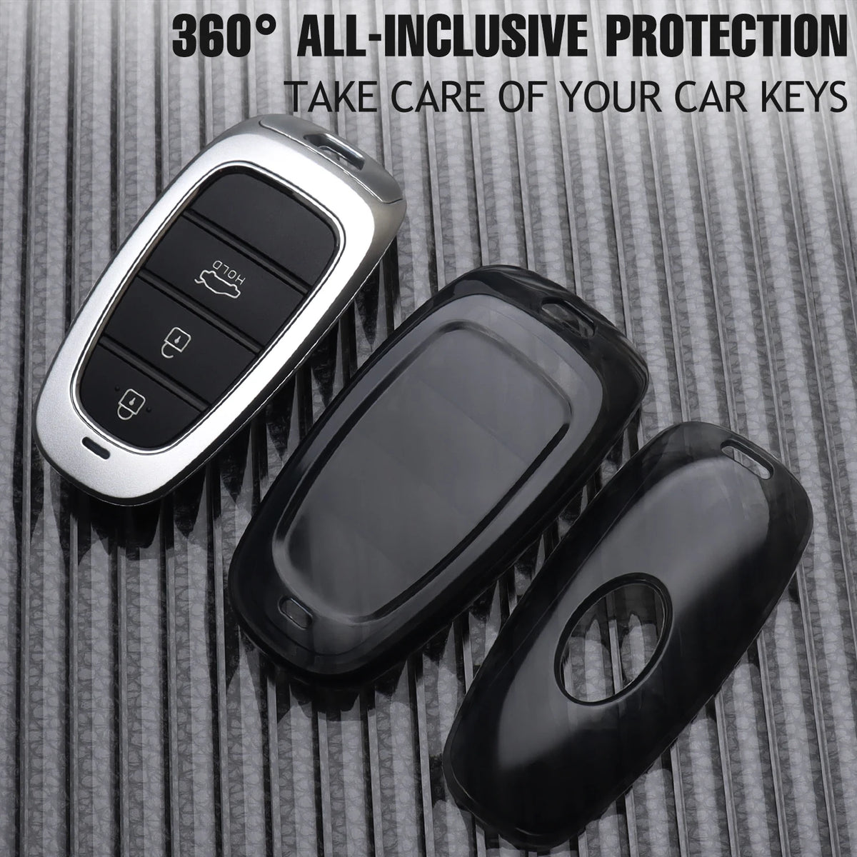 Key Fob Cover for Hyundai Remote Keys, Soft TPU Case for Tucson (NX4), Sonata, Santa Fe and Nexo, 6 Color Options