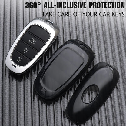 Key Fob Cover for Hyundai Remote Keys, Soft TPU Case for Tucson (NX4), Sonata, Santa Fe and Nexo, 6 Color Options