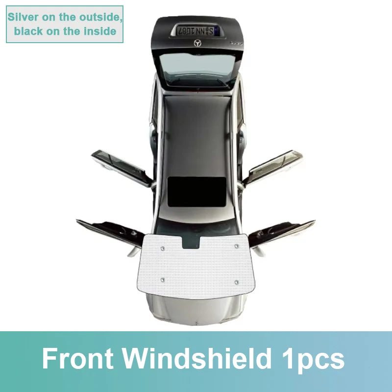 Full Coverage Sunshade Set for Hyundai Tucson 2022-2024 (NX4), Reflective Aluminum Foil for Windshield, Windows and Sunroof