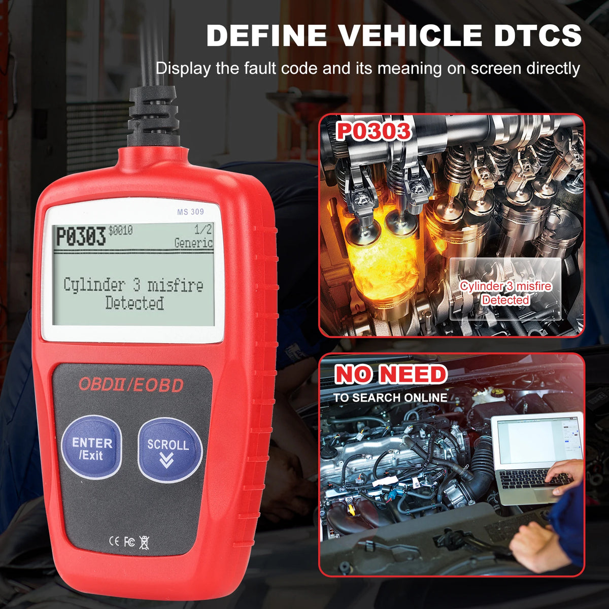 Reading and defining vehicle trouble codes